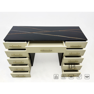 Table de toilette rectangulaire en bois de luxe avec tiroirs, prix de gros usine, pour la maison, le bureau et la chambre à coucher - Product Image 5