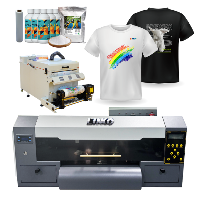 LINKO 2026 Pink Digital A3 DTF Printer XP600 12Inch Impresora Dtf with Pink Oven for Textile T-shirt New Condition DTF Printer