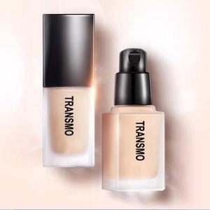 Wholesale Clear <b>Glass</b> Cosmetic Bottle Eco-Friendly 25ml <b>Square</b> Liquid Foundation Container with Custom Logo Pump Face Cream Use - Product Image 1