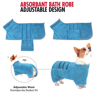 Qiqu Pet Supplies Custom New Designer <strong>Dog</strong> Fast Drying <strong>Dog</strong> Bath Robe 800 GSM Plush <strong>Dog</strong> Towel Bathrobe <strong>Dressing</strong> <strong>Gown</strong> Fast Drying - Product Image 3