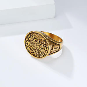 Last Supper Cross Stainless Steel <b>Ring</b> Unisex Fashion Jewelry Gift Gold Silver Tone - Product Image 3