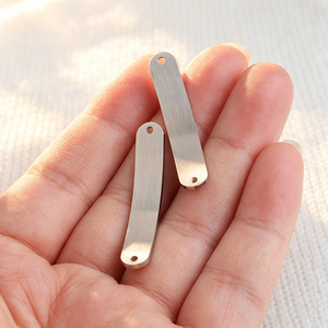 Durable Anti Tarnish Stainless Steel Blank Bar Pendant, Custom <b>Laser</b> Marking Metal Strip for DIY Gift Logo Pet ID Label - Product Image 6