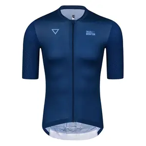 Custom Design Cycling Clothes Manufacturer Bicycle Wear Wholesale Sublimation Cycling Short Sleeve Jerseys Blue Club Anti-UV