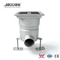 Siphon de sol industriel carré SUS304 à sortie latérale 200*200*240 avec siphon de vidange et panier filtrant pour cuisines et abattoirs