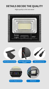 IP65 Aluminio 30W 50W 100W 200W 300W 400W 500W 1000W Exterior Impermeable IP67 Plástico ABS Solar LED Luz de inundación - Product Image 3