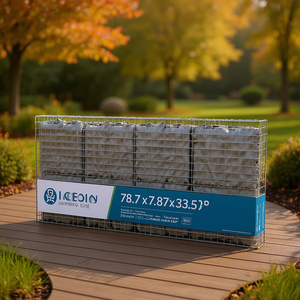 Mur en gabions ICEON 78,7x7,87x33,5 pouces avec couvercles pour aménagements extérieurs saisonniers - Product Image 2