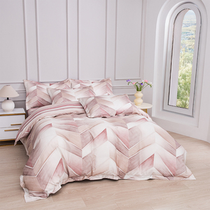 Watercolor <strong>Blush</strong> <strong>Pink</strong> Chevron Pattern Luxury <strong>Bedding</strong> <strong>Sets</strong> Skin-Friendly Cotton Duvet Cover Duvet Cover <strong>Set</strong> - Product Image 1