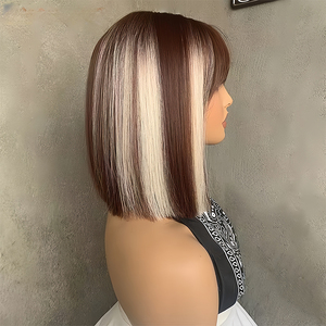 Thời trang <span class=keywords><strong>Bob</strong></span> với rìa, thẳng tóc ngắn nhiệt độ cao fibre ladies' tóc giả chất lượng cao bán buôn - Product Image 2