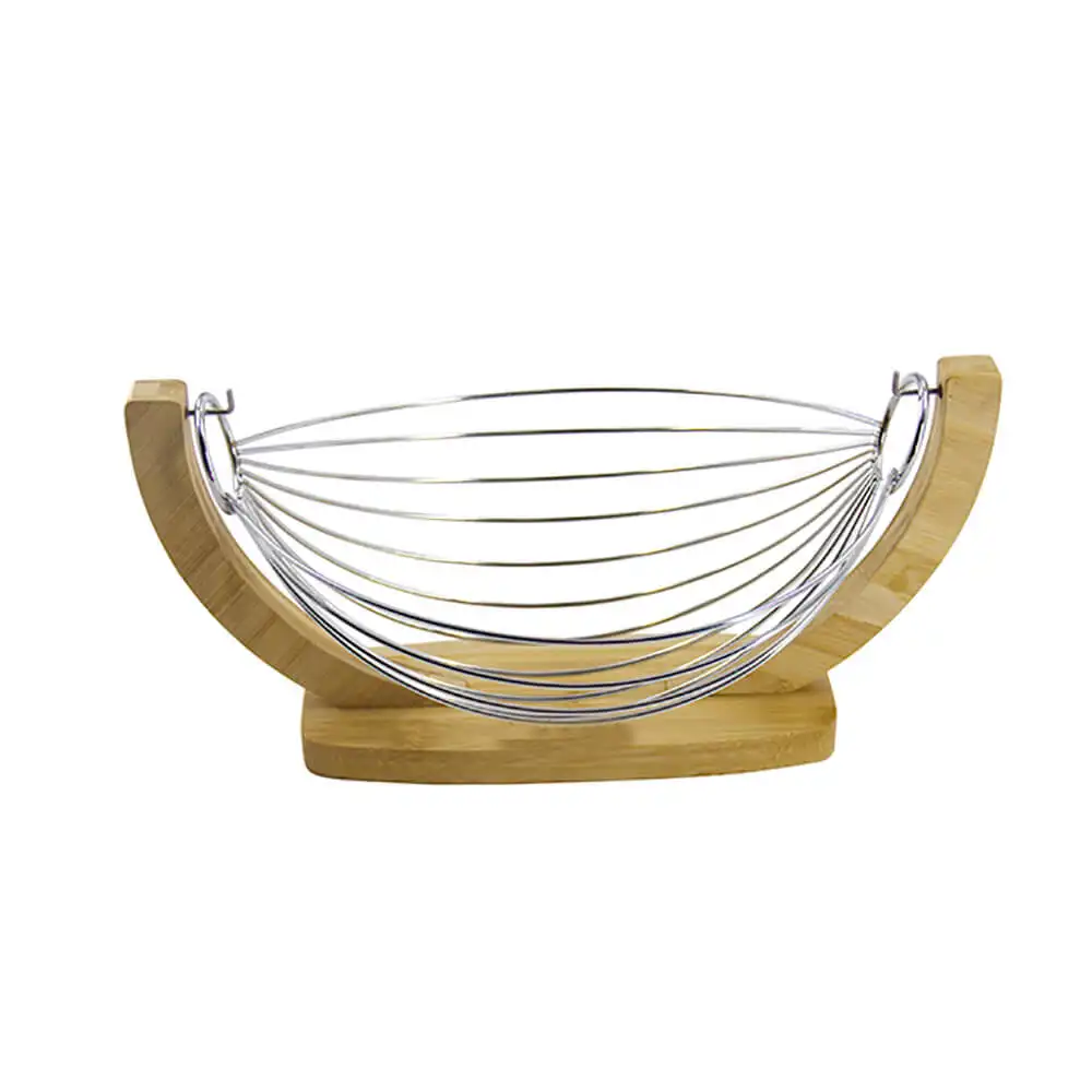 Bamboo Vegetable Fruit Basket Rack Stand Holder Bowl for Kitchen Counters,Home Storage Basket Display Tray