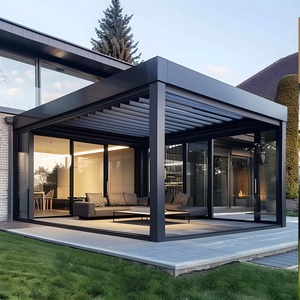 Tùy Chỉnh Thiết Kế Sang Trọng Hiện Đại Ngoài Trời Pergola Nhôm Không Thấm Nước Louver Mái Kim Loại Vườn Pergola - Product Image 1