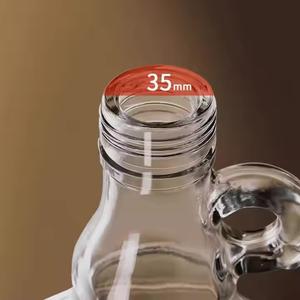 <span class=keywords><strong>Bouteille</strong></span> en verre de vin rouge recyclé de capacité de <span class=keywords><strong>5</strong></span> <span class=keywords><strong>litres</strong></span> 500ml gallons avec poignée à bouchon à vis pour sceller le brandy de marque - Product Image 3