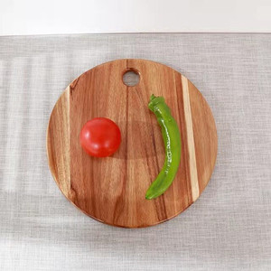 Acacia <b>Wood</b> Cutting Board Round Customized Size Kitchen Chopping <b>Block</b> For Fruit Bread Use - Product Image 3