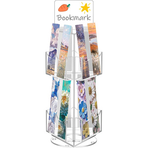 Acrílico 360 Personalizado Nuevo °   Expositor giratorio de 3 lados para marcapáginas, tarjetas de regalo, folletos y pegatinas para librerías - Product Image 1