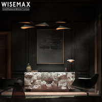 WISEMAX Mobilier d'art contemporain muebles de sala salon couloir bois blanc sculptureal console table rangement cabinet