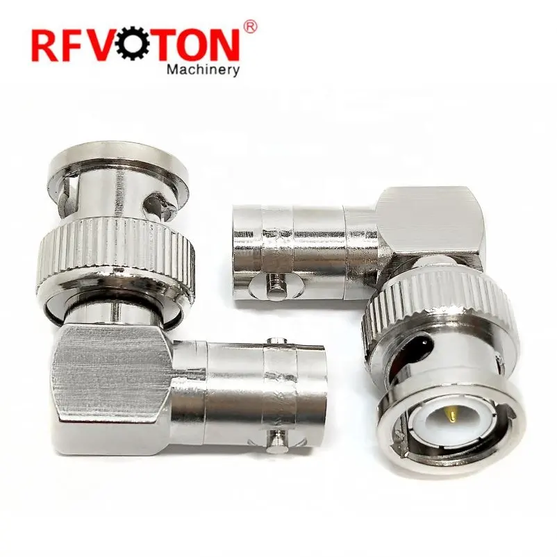 Connecteur coaxial rf CCTV BNC mâle M à BNC femelle F adaptateur à angle droit