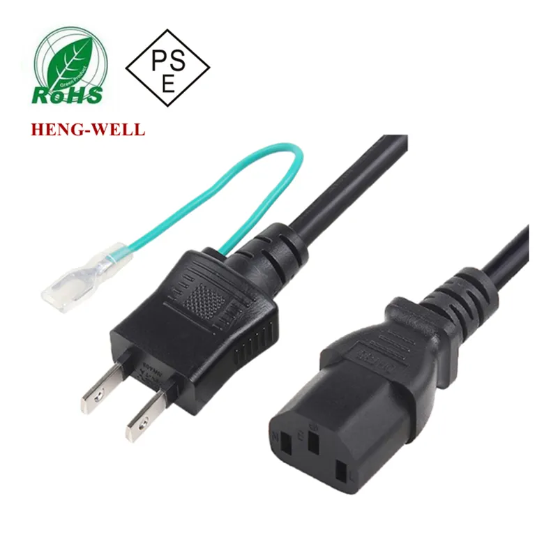 Japanese JET Standard Power Cable For Computer 3 Pins Plug 15A/20A 250V Electric Cord Pse Japan Power Cord