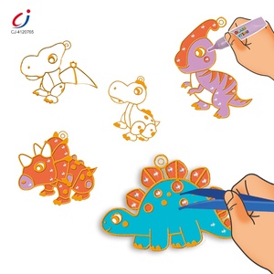 Chengji niños Arte Creativo dibujo juguetes conjunto dinosaurio <span class=keywords><strong>serie</strong></span> DIY cristal pegamento pintura juguete para niños - Product Image 1