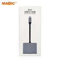 Station d'accueil 4K 30Hz 2 ports multi-écrans Type C Hub adaptateur USB C vers double HDMI