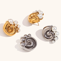 ERESI New Summer Boucles d'oreilles plaquées or 18 carats Boucles d'oreilles hypoallergéniques en acier inoxydable Vintage Snail Super Shine Claw Boucles d'oreilles Dancer Jewelry