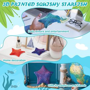 Étoile de mer imprimée en 3D, animal marin, jouet sensoriel flexible, animaux anti-stress amusants, décoration, cadeau éducatif unique - Product Image 5