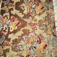 Nouveau design 21102 Maroc, tissu en velours brodé très vendu, tissu de canapé brodé, tissu de coussin A+B