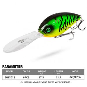 Leurre de pêche flottant ABS 11cm 18g pour brochet et black-bass, leurre crankbait efficace pour rivières et ruisseaux - Product Image 2