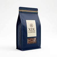 Sachet de café personnalisé en PE recyclable à fond plat avec valve de dégazage unidirectionnelle et fermeture éclair – Emballage de café durable