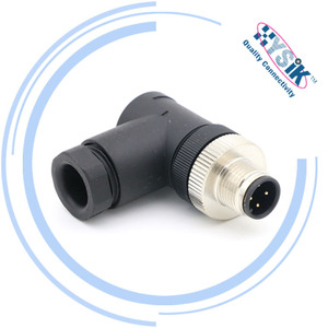 M12 steker cetakan pengunci berulir, 4-Pin IP68 tahan minyak, untuk kabel mesin Makanan & Minuman - Product Image 1