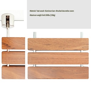 Siège de douche pliant moderne en teck de 20 pouces, à fixation murale avec quincaillerie en acier inoxydable - Product Image 4