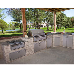 Grill de cuisine extérieur en acier inoxydable de haute qualité, facile à nettoyer, avec <span class=keywords><strong>barbecue</strong></span> à <span class=keywords><strong>gaz</strong></span> intégré, plan de travail pour villa - Product Image 1