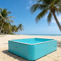 Kommerzieller aufblasbarer Drop-Stitch-Pool, großer Outdoor-Aufstellpool