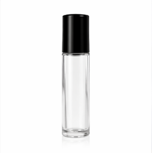 Botella de Vidrio Transparente de 10 ml Personalizada, Botella Roll-on Recargable Vacía para Aceite Esencial y Perfume, con Tapa Negra - Product Image 2