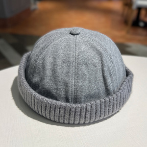 <b>Warm</b> Winter Brimless Caps <b>for</b> <b>Men</b> Adjustable Casual No Brim Cap Visor-Less Flip Sailor Skullcap Suede <b>Hats</b> - Product Image 2