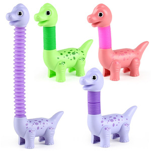 Jincan Wholesale Creative Fun <strong>Poptube</strong> DIY Telescopic Tube Variable Dinosaur Shape Puzzle Decompression Stretching Toys Children - Product Image 5