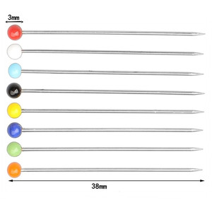 3x38mm 10000 pièces emballé <span class=keywords><strong>verre</strong></span> <span class=keywords><strong>tête</strong></span> <span class=keywords><strong>épingle</strong></span>s fixe <span class=keywords><strong>tête</strong></span> ronde broches <span class=keywords><strong>à</strong></span> coudre couturière broche pour la couture - Product Image 3