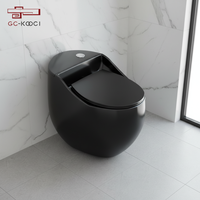 WC monobloc de marque chinoise moderne en céramique noire Toilette à double chasse montée au sol Forme de cuvette Piège en S Drainage pour villas Salles de bains