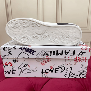 เทรนด์แฟชั่นรองเท้าผ้าใบสีขาวลายกราฟฟิตีหลากสีสำหรับผู้ชายและผู้หญิง ยี่ห้อ Dolces รุ่น Gabbna พื้นเรียบ ทอจากผ้าตาข่าย เหมาะสำหรับใส่ในชีวิตประจำวัน สไตล์ลำลอง - Product Image 6