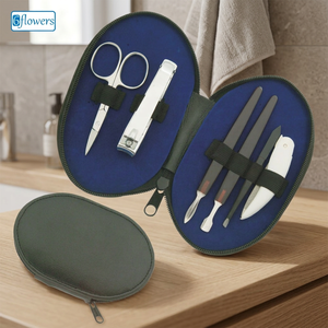 Stainless Steel Nail Kit With Clipper Scissor File Portable Manicure Set In Zippered <b>Bag</b> - Product Image 4