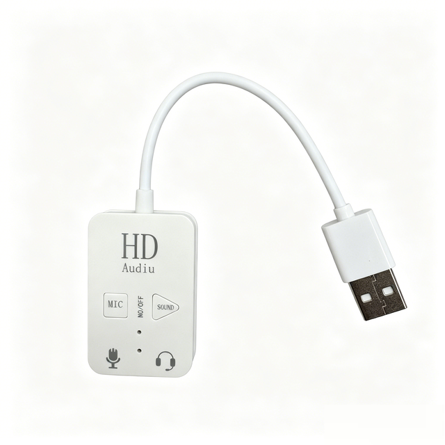 Portable USB Gaming Sound Card Virtual 7.1 Surround Sound, Button Control LED Light External Audio Adapter for Desktop Notebook
