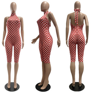 วิวิบลูค์ Z327JP ชุดจั๊มสูทผู้หญิงแบบชิ้นเดียว ลายจุด พิมพ์ลายใหม่ สายรัดคอ ยืดหยุ่น ไร้สายรัดหลัง แขนกุด ไซส์พลัส - Product Image 5