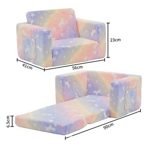 Giving Tree <b>Kids</b> <b>Sofa</b> Rainbow Flannel Foldable With Handrails For Children Reading Corner 3 Years And Above - Product Image 2