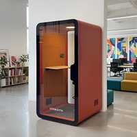 Cabine Acoustique UNIBOOTH Moderne Ergonomique Insonorisée 33 dB ISO 23351 Ignifuge à Montage Rapide pour Écoles, Universités et Commandes en Gros