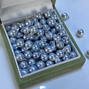 Perlas Sueltas Akoya de Agua Salada de 8-9 mm, Venta al por Mayor, Color Gris Plateado Barroco, Ligeramente Imperfectas - Product Image 4