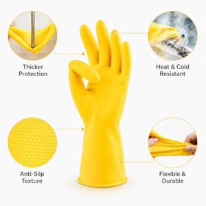 Gants longs en latex jaune pour la maison - Product Image 3