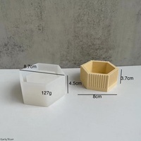 Early Riser Moule en silicone pour bricolage Triangle Cercle et hexagone Boîte de rangement à rayures Petite bougie de jardinière formes polyvalentes élégantes