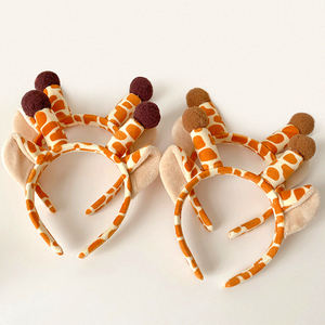 <span class=keywords><strong>Serre</strong></span>-tête en peluche <span class=keywords><strong>girafe</strong></span> mignon de style coréen pour filles, accessoire de mode en tissu doux, bandeaux chauds et fourrés - Product Image 1
