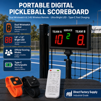 Papan Skor Pickleball Digital Portabel Kontrol Gelang Ganda Jarak Jauh Nirkabel 30m Kecerahan 5 Tingkat Penggunaan Multi-Olahraga untuk Klub