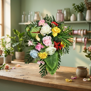 Artificial <b>Flower</b> Tropical Fusion Floral Bouquet <b>Wall</b> Arrangement - Product Image 4