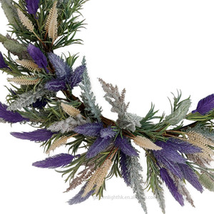 Decoración de Primavera/Verano, Corona de Lavanda de 22 Pulgadas para Ventana de Casa, Puerta Principal, Todas las Temporadas, Uso Diario, Bodas y Fiestas - Product Image 2