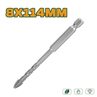 IMPEGNI 5Pcs Mata Bor Ujung Silang Hex Shank 5-12mm Tungsten Carbide untuk Ubin, Batu, Kaca, Keramik, Pembuka Lubang